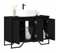 ""Black Friday""Cabinet Sous évier - Meuble sous vasque - Etagère de Salle de Bain - Chêne noir 91 x 35 x 60 cm Bois d'ingénierie 03_7