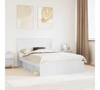 "Black Friday" Cadre de lit avec tête de lit Blanc 150 x 200 cm Pin massif - Lits classiques CC904