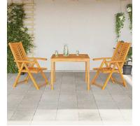 ""Black Friday"" Ensemble de salle à manger pour jardin - BURKE - Cadre solide - 3 pcs Marron TTT958