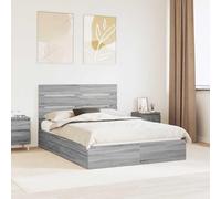 "Black Friday" Lit de rangement Gris Sonoma 150 x 200 cm Bois composite - Lits classiques CC1397