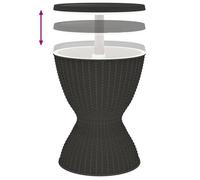 ""Black Friday"" Table à glacière - BURKE - Pour jardin - 3 en 1 noir polypropylène TTT9