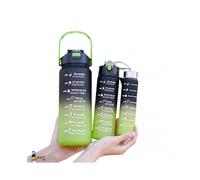 (Black Green) 3PCS Water Bottle Reusable Lightweight Outdoor Sports Bottle for Office School Home Portable Eco Friendly Durable Hydration Bottles