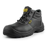 BLACK HAMMER Bottes de sécurité en cuir à embout en acier chaussures légères pour hommes S3 SRC 1400 Noir (41 EU)