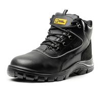 BLACK HAMMER Chaussures de Sécurité Hommes Bottines de travail Cuir Lisse Légère Chaussures de Trekking de Construction Bout en Acier et Semelle Intercalaire en Acier Résistant à l'eau 7752 (44 EU)