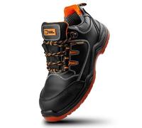 Black Hammer Chaussures De Sécurité Hommes Légères Baskets De Sécurité en Cuir Étanche Résistantes et Imperméables S3 SRC 9007 (42 EU),Noir