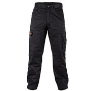 BLACK HAMMER Pantalon de Travail et de Combat pour Hommes Pantalon Cargo Multi-Poches Jogger Coutures renforcées Homme d'affaire entrepôt Survival Noir (28W / 33 Long)