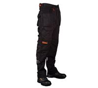 BLACK HAMMER Pantalon de Travail pour Homme Multi-Poches Cargo résistant Triple Couture avec Points de Stress renforcés en Cordura et Poches genouillères phénoménal pour Adulte (40W / 33 Long)