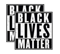 Black Lives Matter Lot de 2 stickers en vinyle pour voiture, camion, SUV, van, fenêtre, pare-chocs, mur, ordinateur portable, MacBook, tablette, gobelet et toute surface lisse 10,2 x 10,2 cm