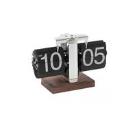 (Black) Mechanical Flip Desk Clock Retro Flip Dwn Clock with Internal Gear Operated for Home & Office Dcor