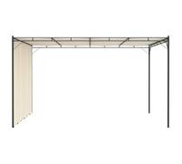 ""Black Month"" Belvédère ANTI-UV - BURKE - Tonnelle extérieure - avec rideau latéral 4x3x2,25 m Crème LV497