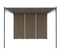 ""Black Month"" Belvédère ANTI-UV - BURKE - Tonnelle extérieure - avec rideau latéral 4x3x2,25 m Taupe LV398