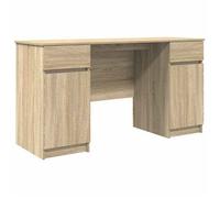 ""Black Month"" Bureau Informatique - BURKE - Avec rangement - 1 PLACE - Chêne sonoma 140x49x76 cm - Bois d'ingénierie LV76