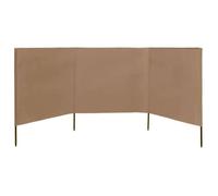 ""Black Month"" Paravent 3 panneaux - SOLOMON - contre-vent - Tissu 400 x 160 cm Taupe LL2855