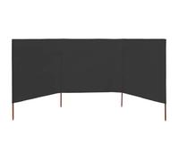 ""Black Month"" Paravent 3 panneaux - SOLOMON - contre-vent - Tissu 400 x 80 cm Anthracite LL2847