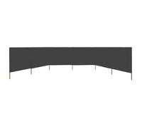 ""Black Month"" Paravent 6 panneaux - SOLOMON - contre-vent - Tissu 800 x 120 cm Anthracite LL2876