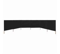 ""Black Month"" Paravent 6 panneaux - SOLOMON - contre-vent - Tissu 800 x 80 cm Noir LL2872