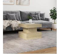 ""Black Month"" Petite Table Basse, BURKE, Table d'Appoint, avec lumières LED - chêne sonoma 50x50x40 cm - LL2845