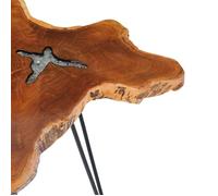 ""Black Month"" Table à café élégante - BURKE - Petit Table basse - 70x45 cm - Bois de teck massif et polyrésine LL592