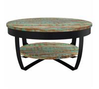 ""Black Month"" Table à café élégante - BURKE - Petit Table basse - Bois massif de récupération 65x32 cm - LL501