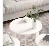 ""Black Month"" Table basse 3 Pièces - BURKE - Pour Bureau/salon - Blanc 47,5x47,5x27 cm - Bois massif en pin LL370
