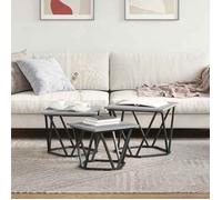 ""Black Month"" Table basse 3 Pièces - BURKE - Pour Bureau/salon - Sonoma gris 50x50x40 cm - LL345