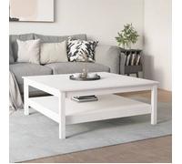 ""Black Month"" Table basse/Table à café - BURKE - Pour maison - blanche 100x100x40 cm - Bois de pin massif LL1589