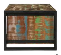 ""Black Month"" Table basse/Table à café - BURKE - Pour maison - Marron 90x50x38 cm - bois de récupération massif LL1202