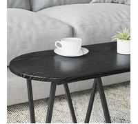 ""Black Month"" Table de Canapé, BURKE, moderne Table basse, Chêne noir - 80x40x40.5 cm - LL3608
