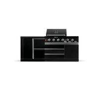 BLACKBACK S10 cuisine d'extérieur, grill à gaz avec plan de travail et espace de rangement supplémentaires, acier inoxydable, noir