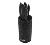 Blackmoor Home 66929 5 Piece Set with Knife Block-Black Bloc Couteaux 66919-Noir, Acier Inoxydable