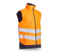 Blackrock Gilet rembourré Hi-Vis Body Warmer Rail orange/bleu marine, Hi Viz, unisexe, polaire, Gillette, vêtements de travail, chaud, gilet, coque imperméable et coupe-vent, taille 3XL