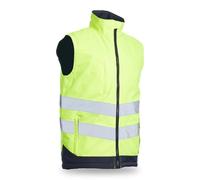 Blackrock Gilet rembourré Hi-Vis jaune/bleu marine, Hi Viz, unisexe, polaire, Gillette, vêtements de travail, chaud, gilet, coque imperméable et coupe-vent, gilet, taille M