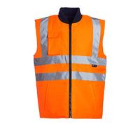 Blackrock Gilet sans manches haute visibilité orange/bleu marine | Gilet matelassé réversible Hi-Vis, doublé d'un tissu matelassé, gilet chaud pour hommes et femmes gilet réfléchissant