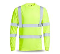 Blackrock T-shirt à manches longues Hi-Vis, haut de travail jaune à haute visibilité, pour e, vêtements de travail EPI utilitaires et de sécurité, certifié EN20471 Classe 3, taille L
