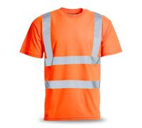 Blackrock T-shirt haute visibilité, Haut de travail haute visibilité orange de l'industrie ferroviaire, pour hommes femmes unisexe, vêtements de travail utilitaires et EPI de sécurité, classe 3