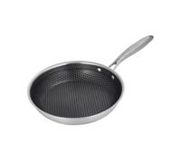BlackSteel Poêle 24 cm Triplex Inox - Céramique - Induction | Ø 24 cm, 1,7 L, Inox 18/8 Triplex, Céramique antiadhésive, Sans PFOA ni PFAS, Induction, Four 230 °C