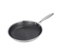 BlackSteel Poêle 28 cm Triplex Inox - Céramique Antiadhésive - Induction | Ø 28 cm, 2,4 L, Inox 18/8 Triplex, Céramique antiadhésive, Sans PFOA ni PFAS, Induction, Four 230 °C