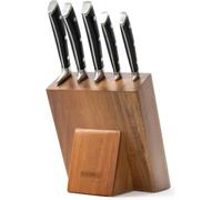 Blackwell Bloc à Couteaux Deluxe 6 Pièces | Couteau de Chef, Viande, Pain, Cuisine & Office | Bloc en Bois Inclus | Inox