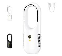Bladeless Desk Fan With LED Display, Ventilateur De Bureau Portable À Six Vitesses, Adapté À Différents Modes De Vie，White