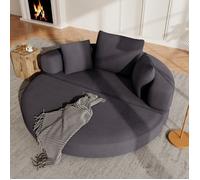 Bladez - Canapé compressé 2 places sans cadre, canape convertible ovale, tissu velours côtelé, sans montage - noir