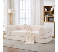 Bladez - Canapé convertible 2 places en tissu corduroy, Canapé-lit, Canapé compressé pour petit espace - Beige