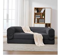 Bladez - Canapé convertible 2 places en tissu corduroy, Canapé-lit, Canapé compressé pour petit espace - Gris