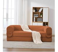 Bladez - Canapé convertible 2 places en tissu corduroy, Canapé-lit, Canapé compressé pour petit espace - Orange