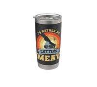 Blague de boucher Amoureux de la viande Boucherie Gobelet isotherme en acier inoxydable double paroi