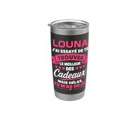 Blague louna drôle Humour prénom personnalisé louna Gobelet isotherme en acier inoxydable double paroi
