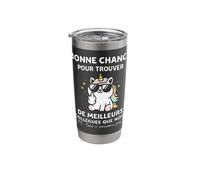 Blague Nul Bonne chance Humour fille Départ super Collègue Gobelet isotherme en acier inoxydable double paroi