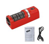 Blaihild Aiguiseur de Couteaux électrique, Batterie Rechargeable USB 1200 MAh, Double Fente Grossière et Fine pour Couteaux de Cuisine, Ciseaux, Base Antidérapante de 7,1 Pouces, Restaure les Lames