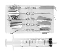 Blaihild Ensemble d'outils d'injection de Remplissage de Gâteau, Buses de Glaçage de 5,5 Cm, Seringue de 12 Ml pour la Décoration de Desserts de Mariage, Plastique en Acier Inoxydable Réutilisable,