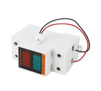 Blaihild Voltmètre Numérique Ampèremètre AC 20-500 V 0-100 A, Moniteur à Affichage LED, 2P, Montage sur Rail DIN, Compteur de Courant de Tension AC pour Panneau électrique Domestique, Système de