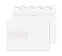 Blake Premium Business C5 162 x 229 mm 120 g/m² Enveloppes Bande Adhésive Fenêtre (91708) Blanc Diamant Vergé - Boîte de 500